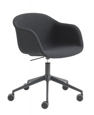 Fiber Armchair Swivel Base höhenverstellbarer Stuhl gepolstert Muuto